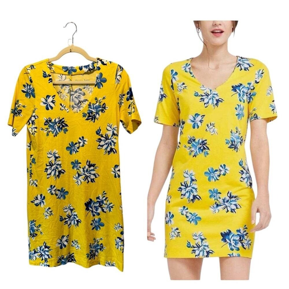 Draper James Summerall Hillsboro Floral Mini Soft Dress Yellow Small